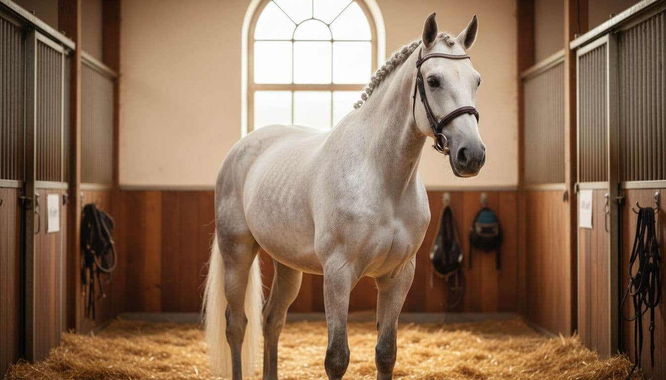 Lipizzano calmo in scuderia