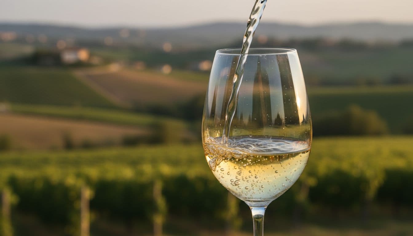 Calice di vino bianco Trebbiano