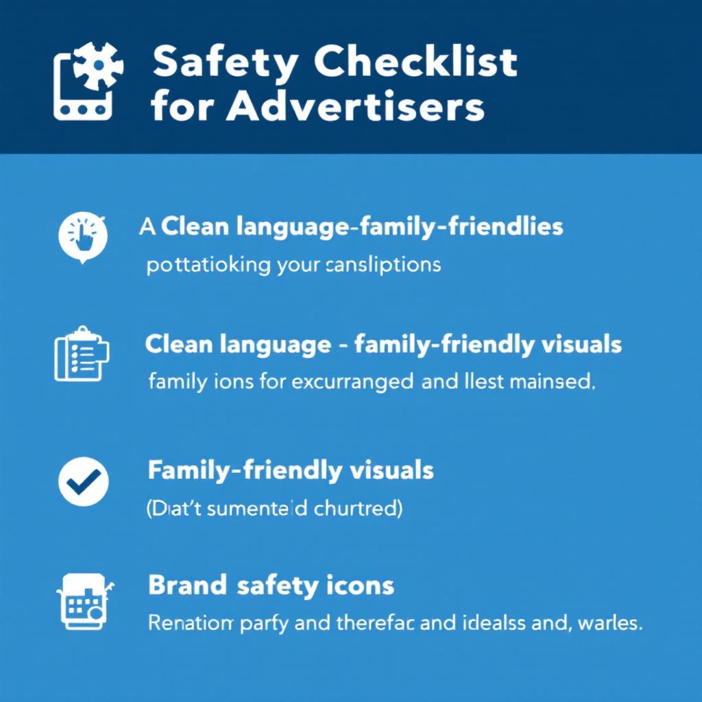 পরিষ্কার শব্দ, পারিবারিক নিরাপদ উপাদান ও বিজ্ঞাপনদাতাদের জন্য নিরাপদ কনটেন্ট চেকলিস্ট - Image created with AI