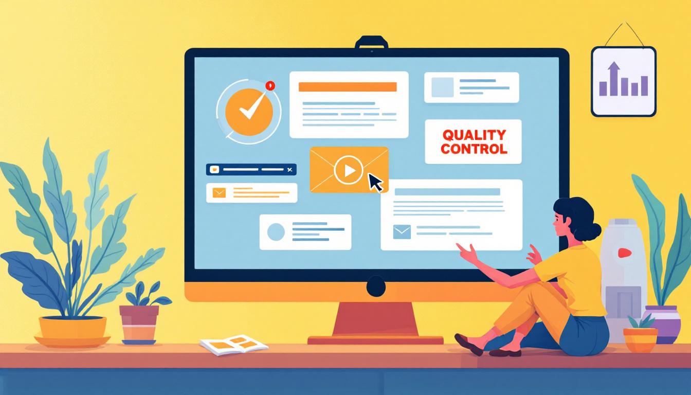 একটি ইউটিউব ভিডিও তৈরির প্রক্রিয়ায় এআই কনটেন্ট ডিসক্লোজার ও অথেন্টিক কোয়ালিটি কনট্রোল দেখানো হয়েছে - Image created with AI