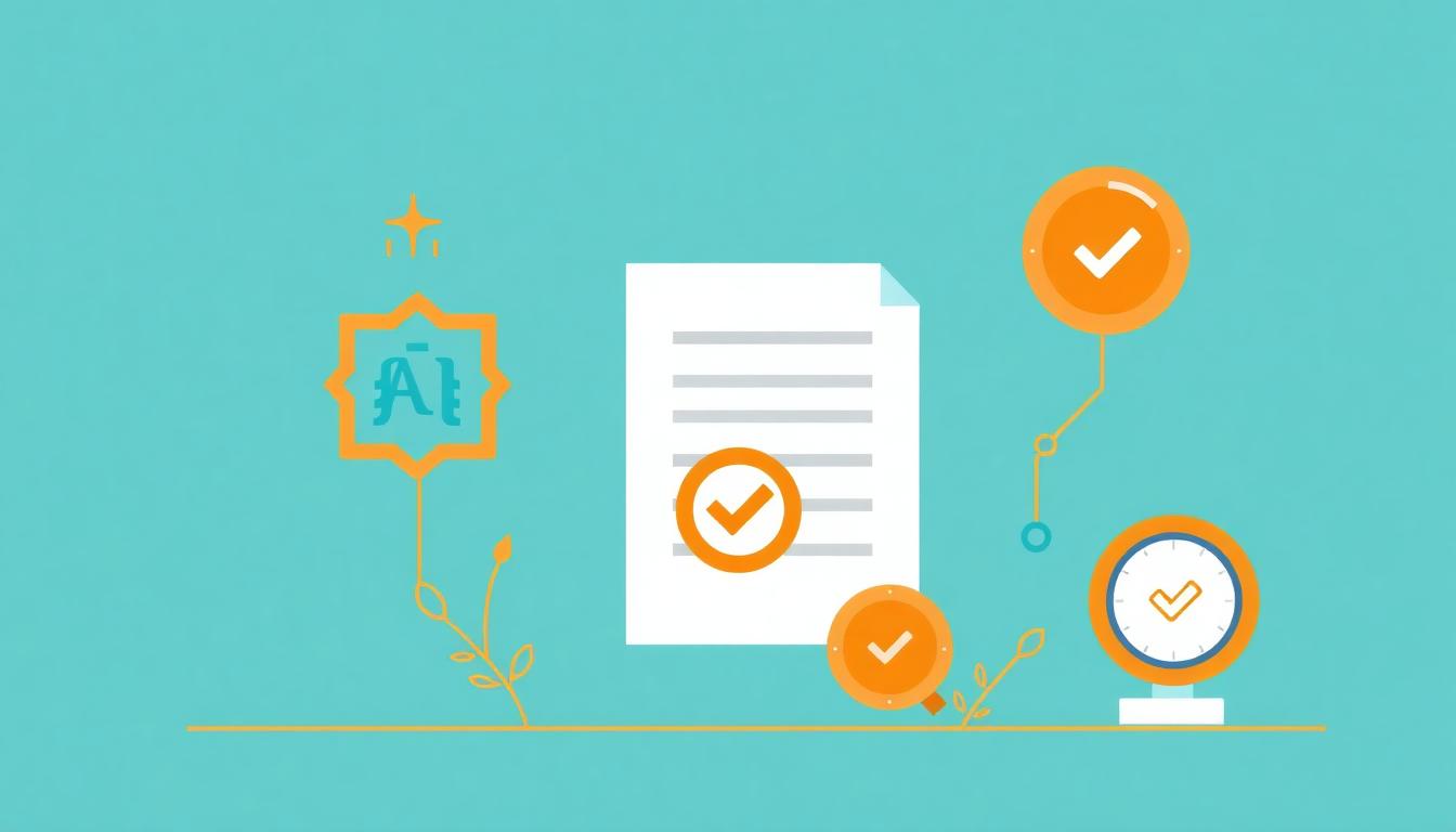 Illustration of AI-assisted content originality checked and first publisher indexing concept