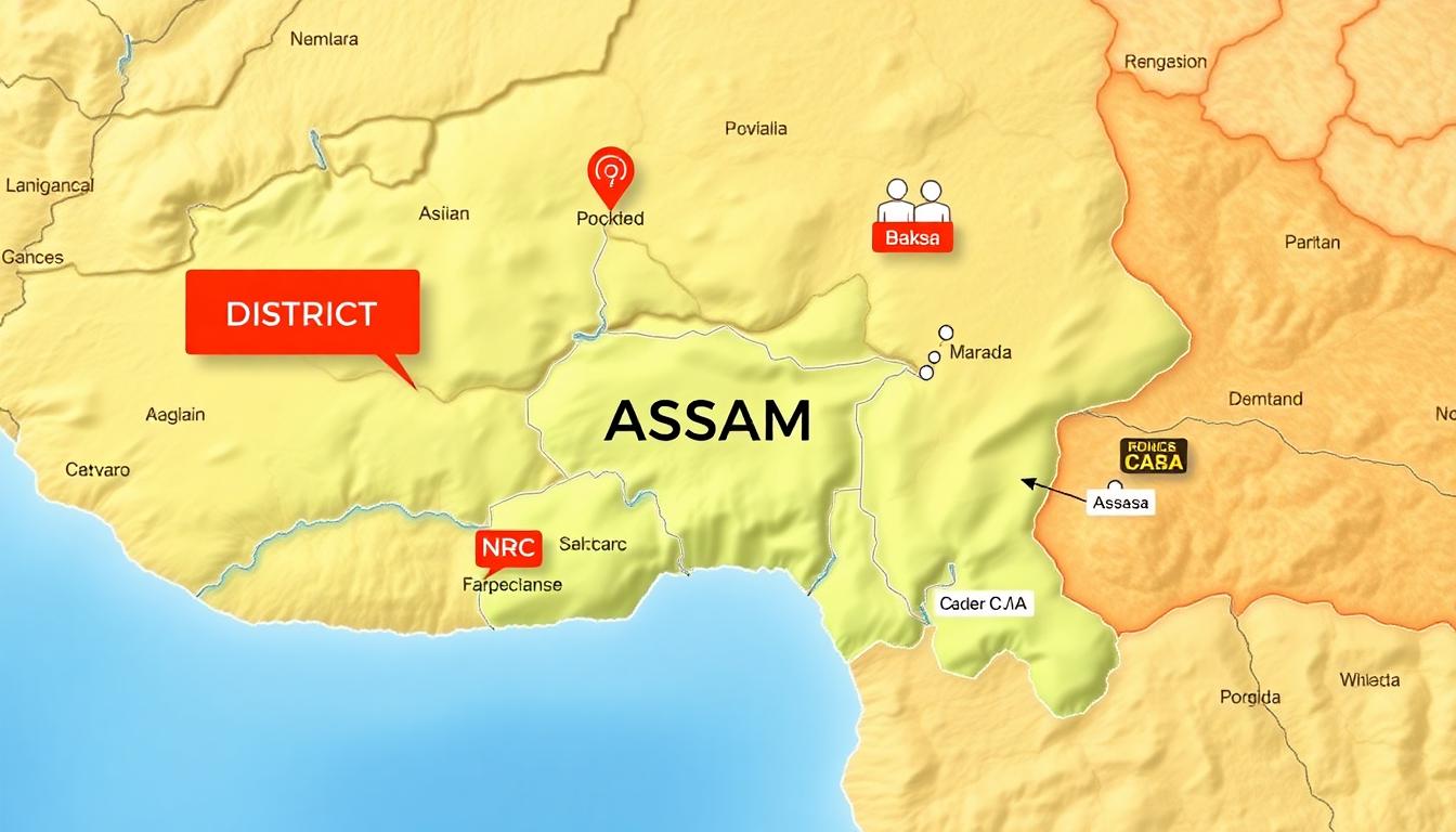 আসামের মানচিত্রে বক্সা জেলার D-voter সংখ্যা (Image created with AI)