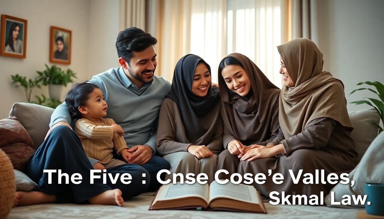 A loving family, from multiple generations, gathered in a cozy and modern home. Warmth, stability, and care are central. Image created with AI.