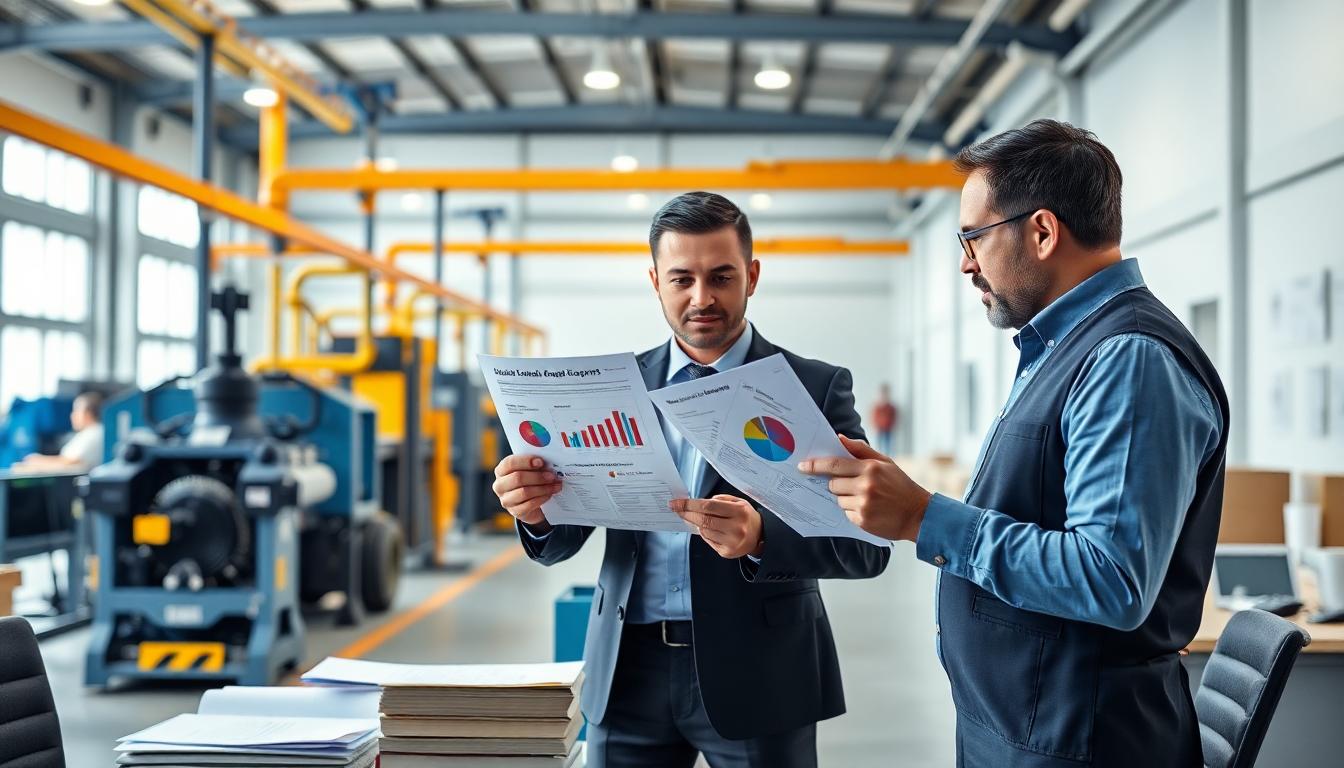 A professional inspection scenario at a manufacturing plant, with auditors reviewing GST records and export paperwork. Image created with AI.