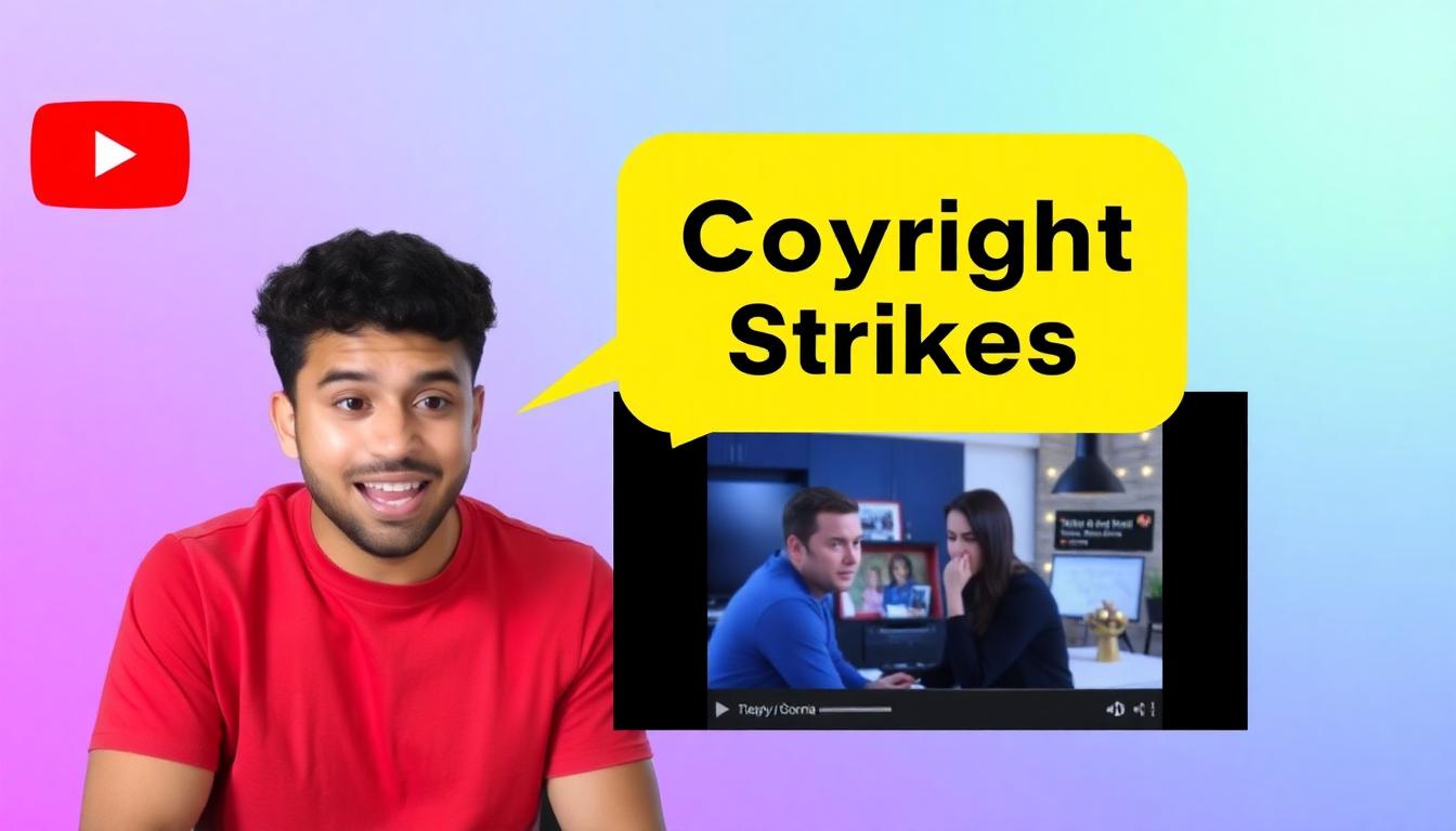 A creator filming a reaction video with a clearly visible commentary box and energetic background, representing transformative content on YouTube. Image created with AI.