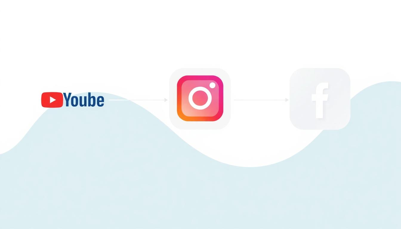 Logos of YouTube, Instagram, and Facebook connected by a copyright symbol - Image generated by AI