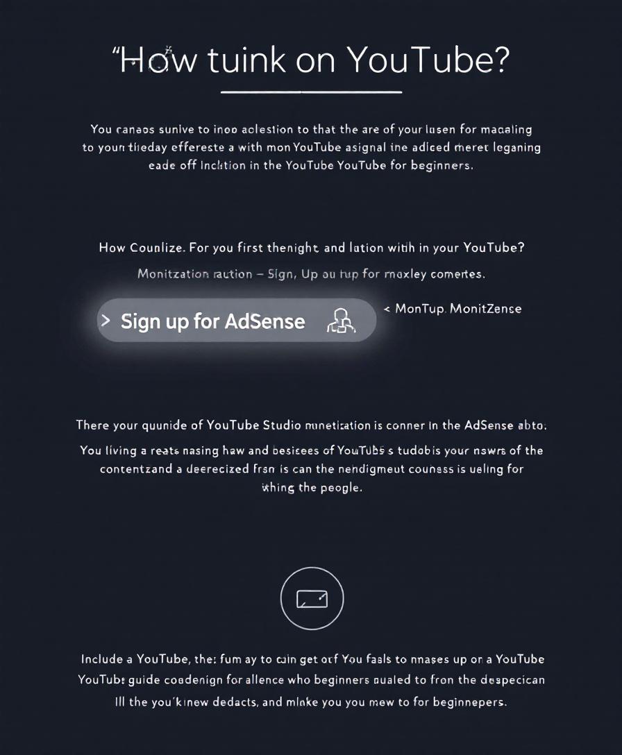 YouTube Studio path to AdSense sign up, with clear guide overlay