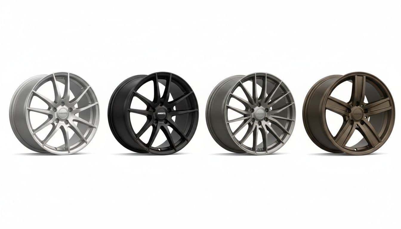 Professional side-by-side display of four Munro Delta wheel models: Signature, Apex, Grand Turismo, and Bulletproof on a clean white background with even studio lighting and high detail.