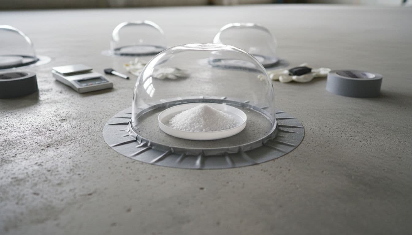 Calcium chloride test kit under sealed dome