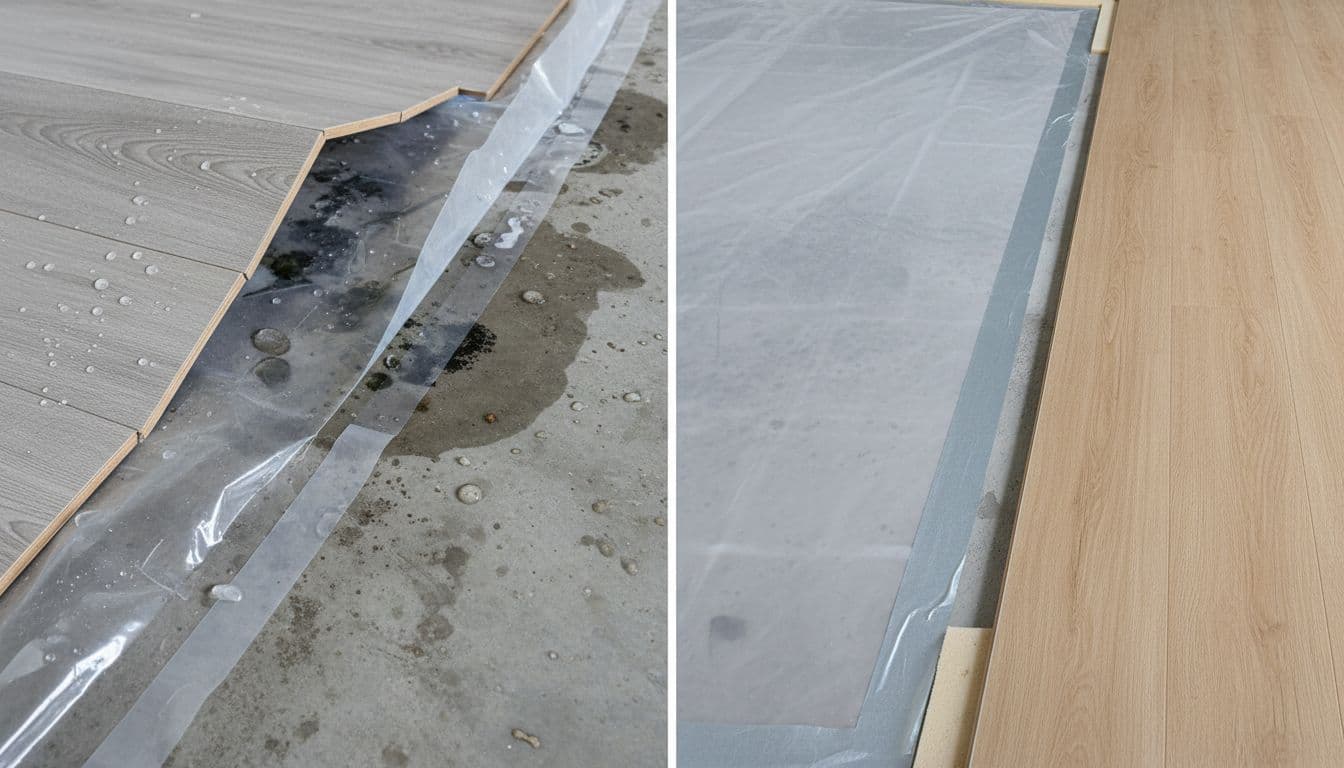 Improper vs proper moisture barrier under LVP