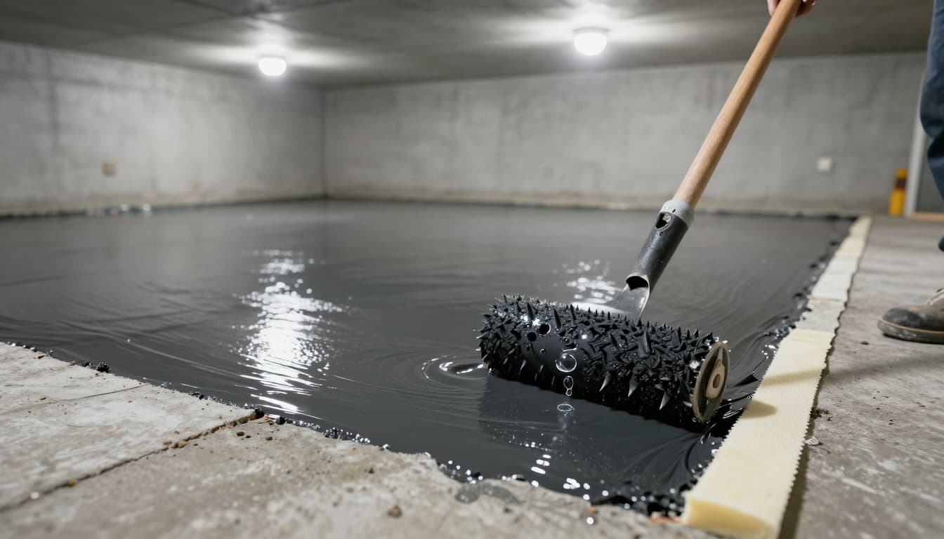 Self-leveler pour with gauge rake and spiked roller