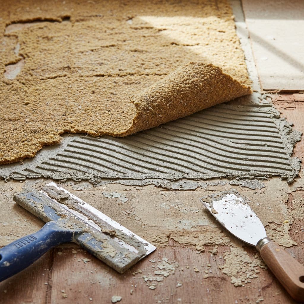 Close-up of adhesive layers