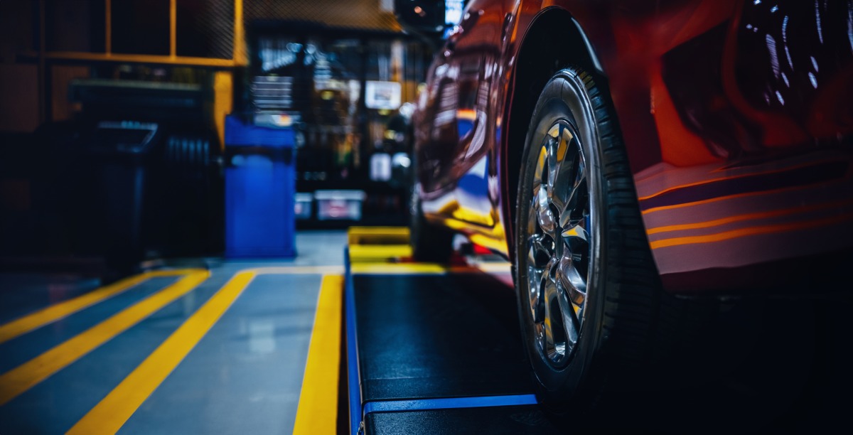 Classic car engine bay during routine vehicle maintenance